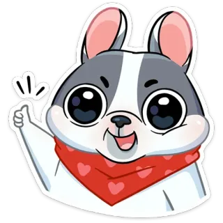 👍 Hund, Tier, süß, Aufkleber, Cartoon, Bandana telegram sticker
