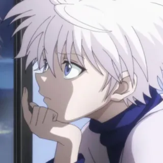🍶 Killua Zoldyck Hunter x Hunter Anime, Killua, Zoldyck, Hunter x Hunter, Cabelo Branco, Personagem de Anime telegram sticker