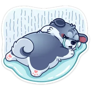 😭 anjing, sedih, menangis, lucu, kartun, stiker telegram sticker