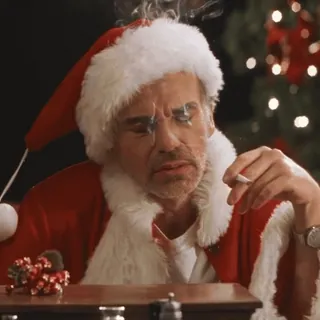 🚬 böse Weihnachtsmann, Weihnachtsmann, Weihnachten, rauchen, Zigarette, Billy Bob Thornton telegram sticker