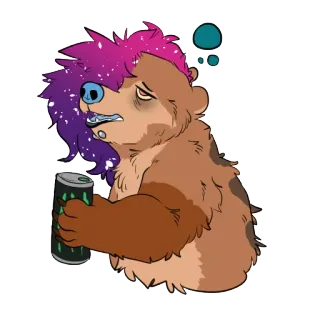 😔 bicho-preguiça, cansado, energético, desenho animado, engraçado, preguiçoso, exausto telegram sticker