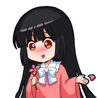 😊 Anime, Ragazza, Fiore, Carino, Kawaii telegram sticker