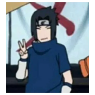 ✌️ Sasuke Naruto Anime, Dibujos animados, Paz, Divertido, Personaje telegram sticker