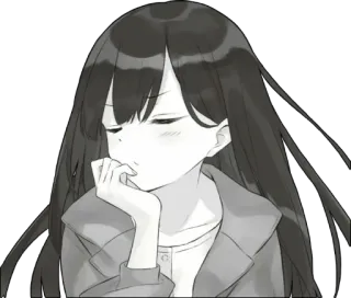 😒 Anime, Mädchen, Manga, Illustration, Cartoon, Porträt telegram sticker