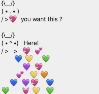 💗 you want this ?
Here! Hati, Cinta, Kawaii, Lucu, Emoji, ASCII telegram sticker