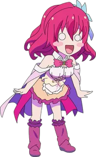 😏 Anime, Chibi, Kreskówka, Słodki, Postać, Różowe włosy telegram sticker