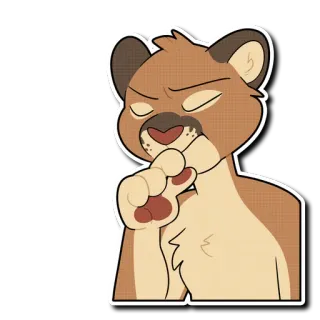 😑 lew, kreskówka, zwierzę, naklejka, uroczy, kot telegram sticker