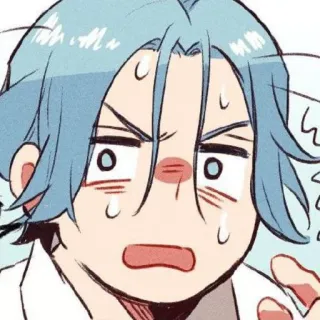 😰 Anime, Mangá, Menino, Preocupado, Assustado, Suando telegram sticker
