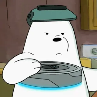 🍑 Ice Bear We Bare Bears Мультфильм, Медведь, Белый медведь, Мы обычные медведи, Робот, Смешной whatsapp sticker