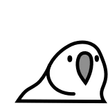 🖤 птица, попугай, милый, животное, белый, простой whatsapp sticker