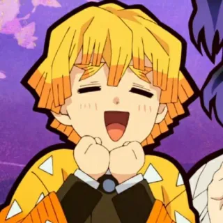 🌟 Zenitsu Agatsuma Demon Slayer anime, demon slayer, zenitsu, zenitsu agatsuma, cute, happy telegram sticker