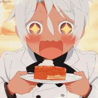 🤩 Anime, Jedzenie, Deser, Ciasto, Postać telegram sticker