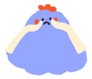 😭 traurig, weinend, verweint, Cartoon, Emoji, blau whatsapp sticker
