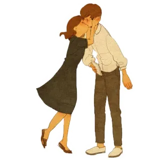 😘 пара, поцелуй, любовь, романтика, отношения, иллюстрация telegram sticker