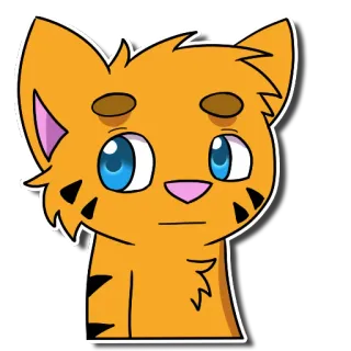 😐 gato, desenho animado, animal, adesivo, fofo, laranja, felino telegram sticker