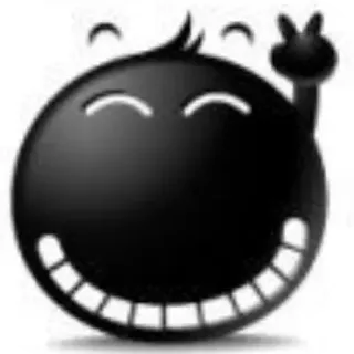 🐦 Black blob smiley whatsapp sticker