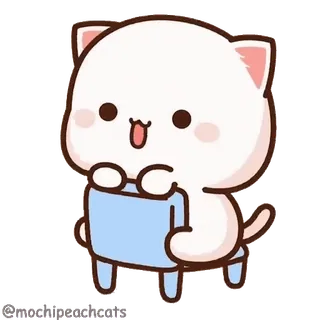 😌 gato, lindo, kawaii, dibujos animados, animal, pegatina telegram sticker