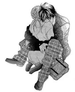 🍏 Manga, Anime, Paar, Umarmung, Romantik, Shojo telegram sticker