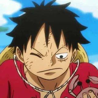 👒 Monkey D. Luffy One Piece Anime, Pirat, Słomkowy kapelusz, One Piece, Luffy, Kreskówka, Przygoda telegram sticker