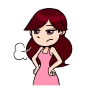 😤 cartoon, woman, angry, upset, frustrated, annoyed telegram sticker