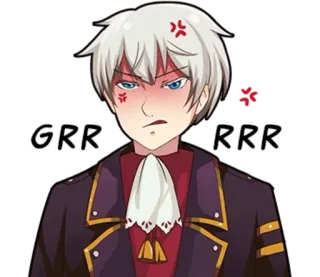 😡 GRR RRR bravo, anime, personagem, grr, rrr, irritado whatsapp sticker