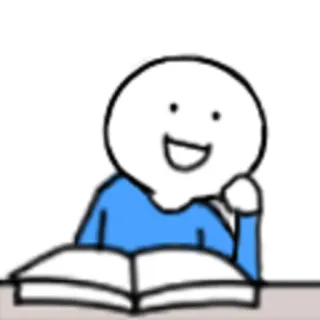 📖 book, reading, cartoon, education whatsapp sticker