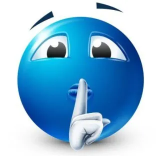 🤫 Stille, psst, Finger, Emoji, Blau, Ruhe whatsapp sticker
