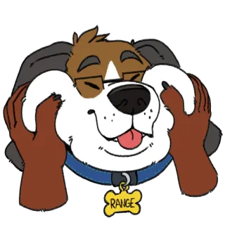 😛 RANGE dog, pet, animal, cute, glasses, collar whatsapp sticker
