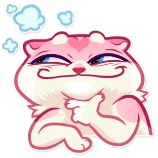 🤔 kucing, kartun, sombong, lucu, imut, hewan whatsapp sticker