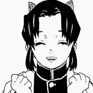 🦋 Shinobu Kocho Demon Slayer Аниме, Манга, Клинок, рассекающий демонов, Шинобу Кочо, улыбается, бабочка whatsapp sticker