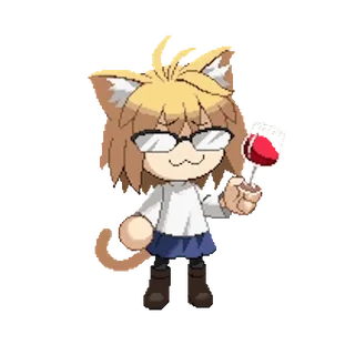 😺 Neco-Arc 动漫, 猫, 眼镜, 饮用, 可爱, 虚构人物 telegram sticker