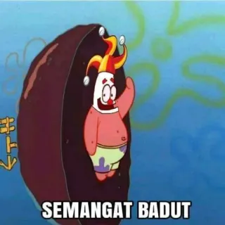 🦖 Patrick Star Spongebob Squarepants SEMANGAT BADUT Kreskówka, Patryk Rozgwiazda, Spongebob, Morze, Śmieszne, Meme telegram sticker