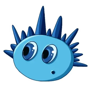 😙 卡通, 生物, 怪物, 可爱, 蓝色 telegram sticker