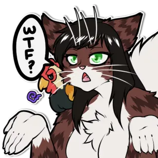 ❓ WTF? cat, cartoon, surprise, annoyed, animal, question telegram sticker