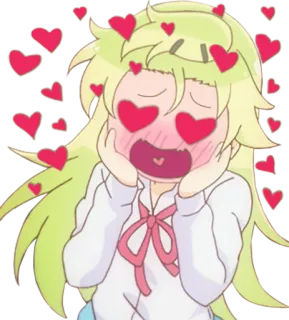 😍 Anime, Liebe, Herzen, Süß, Cartoon, Kawaii, Ausdruck whatsapp sticker