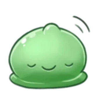 😌 слайм, зеленый, монстр, милый, мультфильм, капля telegram sticker