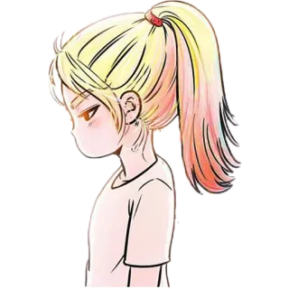 😒 девочка, хвостик, милая, аниме, манга, мультфильм telegram sticker