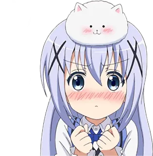 😳 Anime, Kawaii, Lindo, Chica, Chibi, Gato, Dibujos animados, Personaje whatsapp sticker