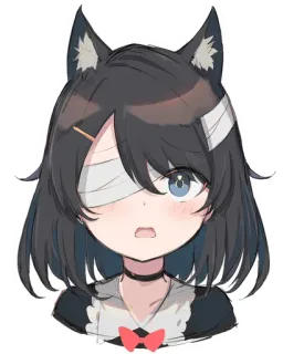 😣 Anime, Nekomimi, Vendaje, Maid, Lindo telegram sticker