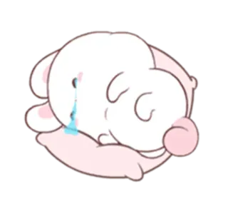 🐰 verdrietig, huilen, cartoon, beer, roze, emotioneel telegram sticker