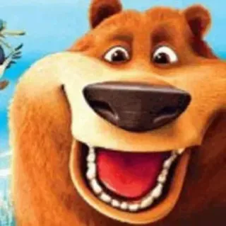 ➰ oso, dibujos animados, animal, feliz, sonriendo, mamífero telegram sticker