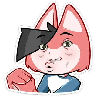 🥴 desenho animado, adesivo, antropomórfico, raposa, cara engraçada, expressão telegram sticker