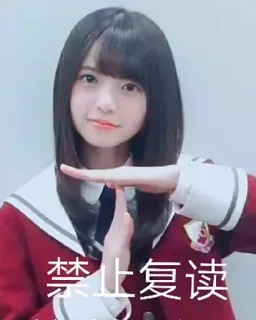 🤚 禁止复读 Mädchen, Stopp, Chinesisch, Geste whatsapp sticker