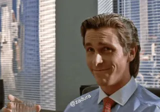 🪓 Patrick Bateman American Psycho @zadura 패트릭 베이트먼, 아메리칸 사이코, 거만함, 사업가, 금융, Yuppie (여피) telegram sticker