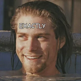 😏 Kurt Cobain EXACTLY 科特·柯本, 准确地, 歌手, 音乐家 telegram sticker