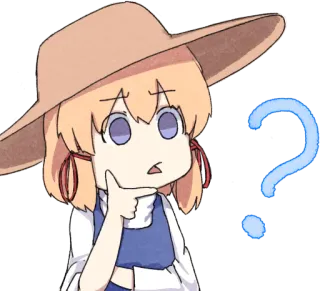 🤔 anime, karakter, tanda tanya, berpikir, bingung telegram sticker