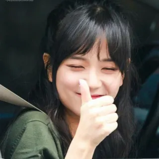 ❣ thumbs up, positive, approval, woman, person, smile telegram sticker