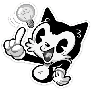 💡 cat, cartoon, lightbulb, idea, illustration, character telegram sticker