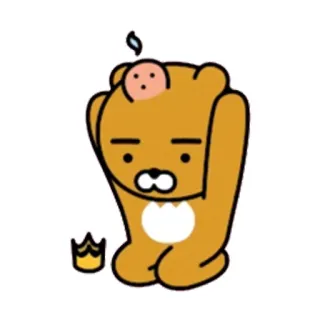 👍 Ryan Ryan, Kakao Friends, dibujos animados, personaje, lindo, oso, kawaii whatsapp sticker