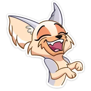 😃 desenho animado, animal, raposa, sorrindo, feliz, fofo telegram sticker